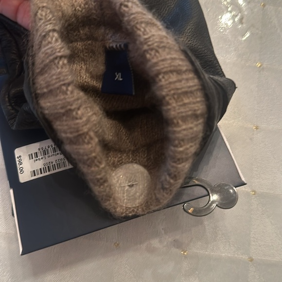 Club Room Snap Leather Tech Tip Gloves XL  100% cashmere lining - Picture 4 of 6